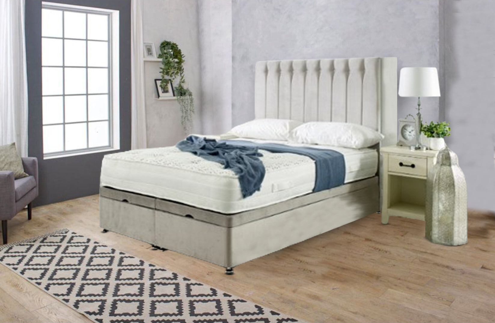 White ottoman Divan Bed