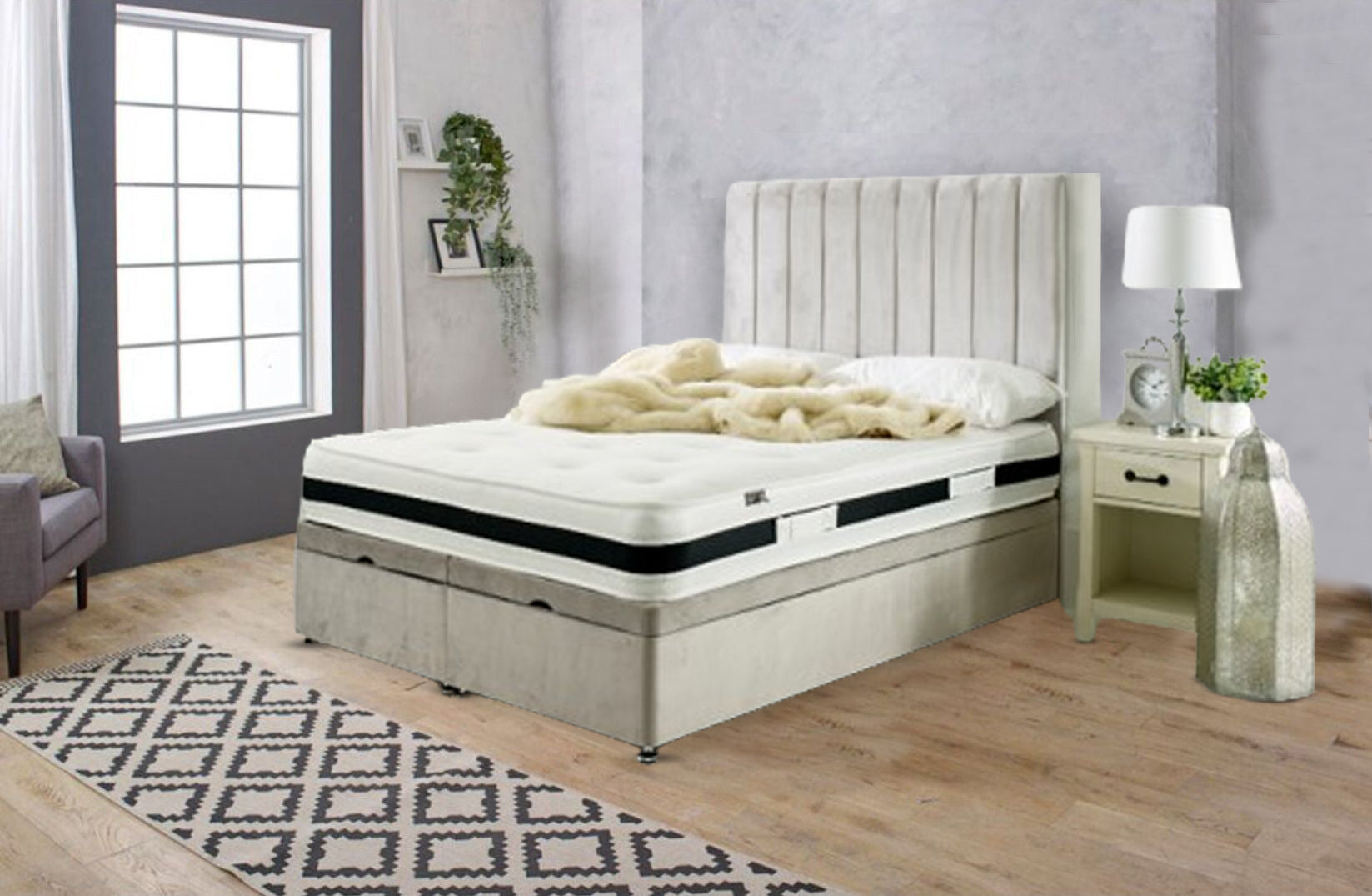 ottoman Divan bed 2 drawers
